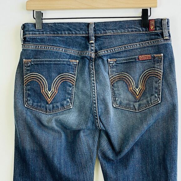 Seven For All Mankind 7FAMK Kate Rainbow Point Straight Leg Jeans Womens 30 - Picture 6 of 11